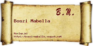 Boszi Mabella névjegykártya